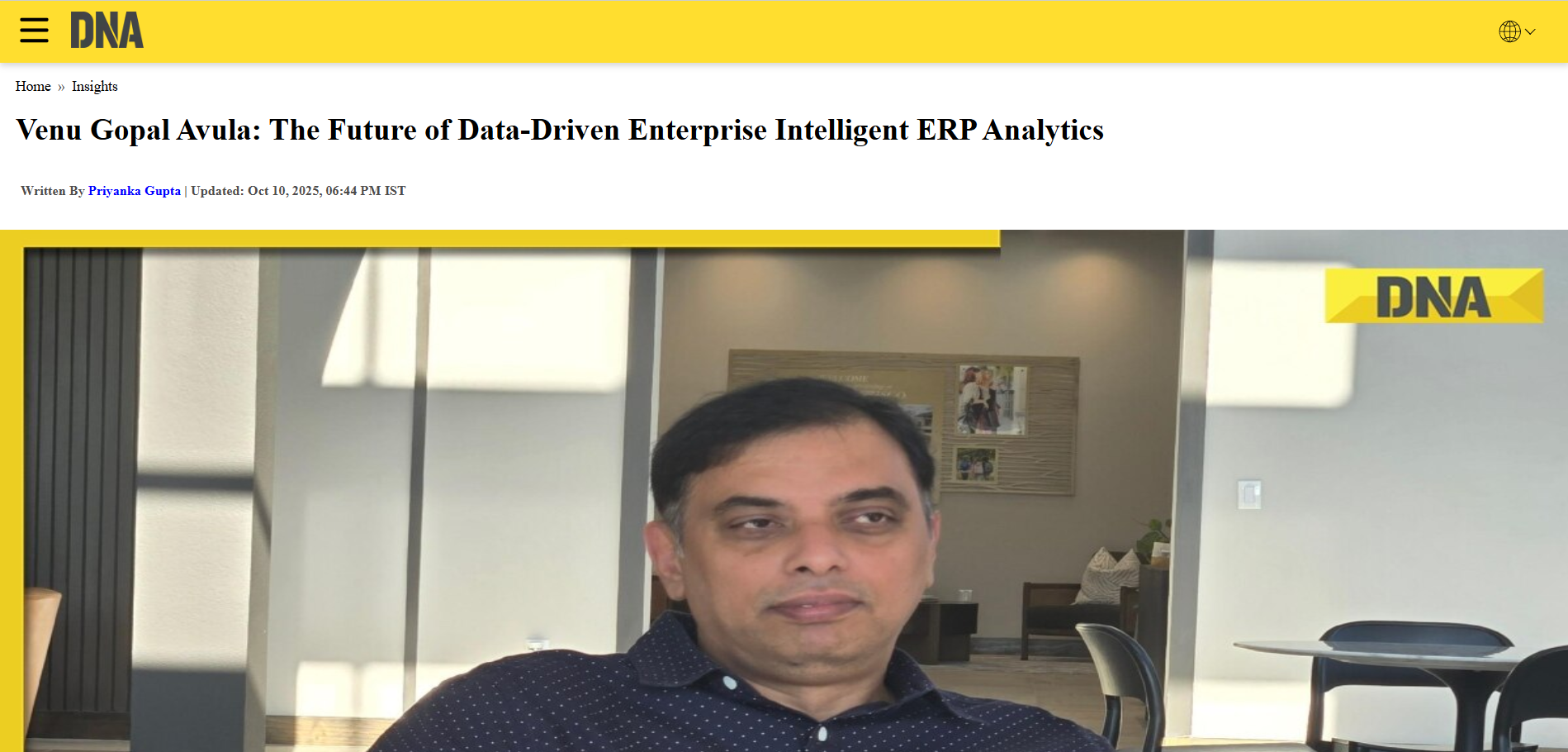 Article: Venu Gopal Avula: The Future of Data-Driven Enterprise Intelligent ERP Analytics